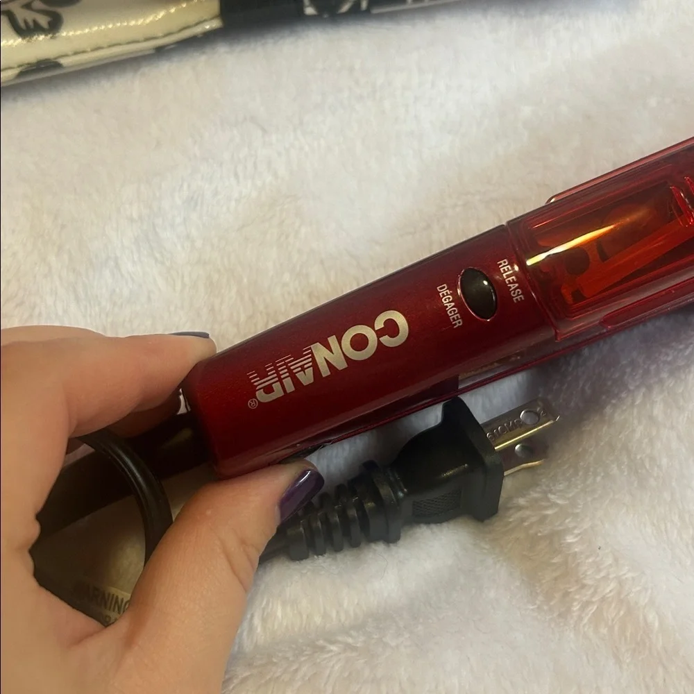 🩵3/$20🩵 Minipro Steam Travel Small Red Hair Straightener Floral Pouch Conair - Picture 3 of 8